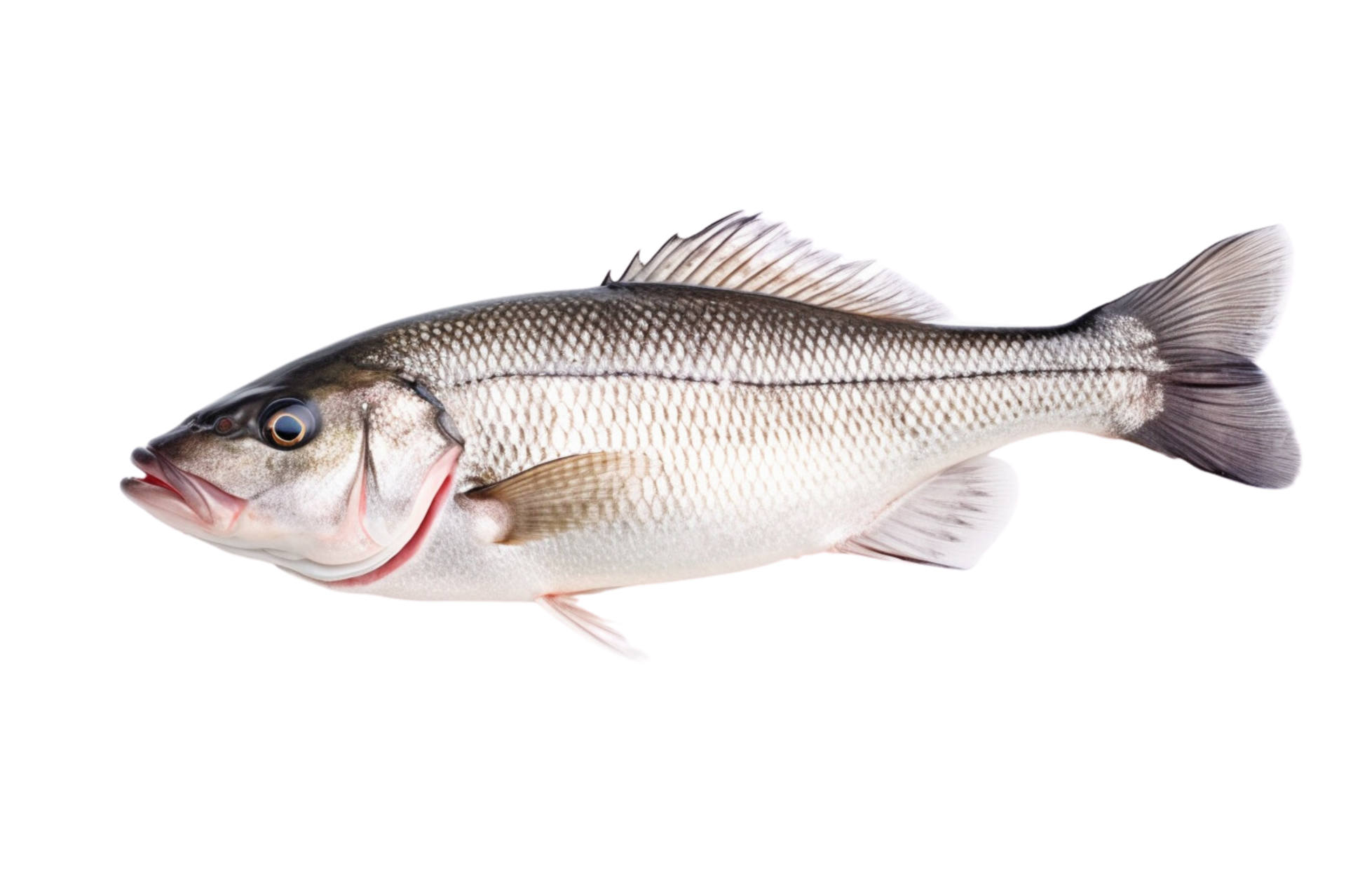 AI generated Fresh sea bass fish on a transparent background. 36160713 PNG