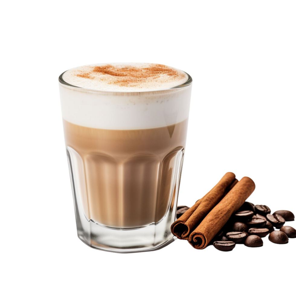 AI generated Chai latte on transparent background. png