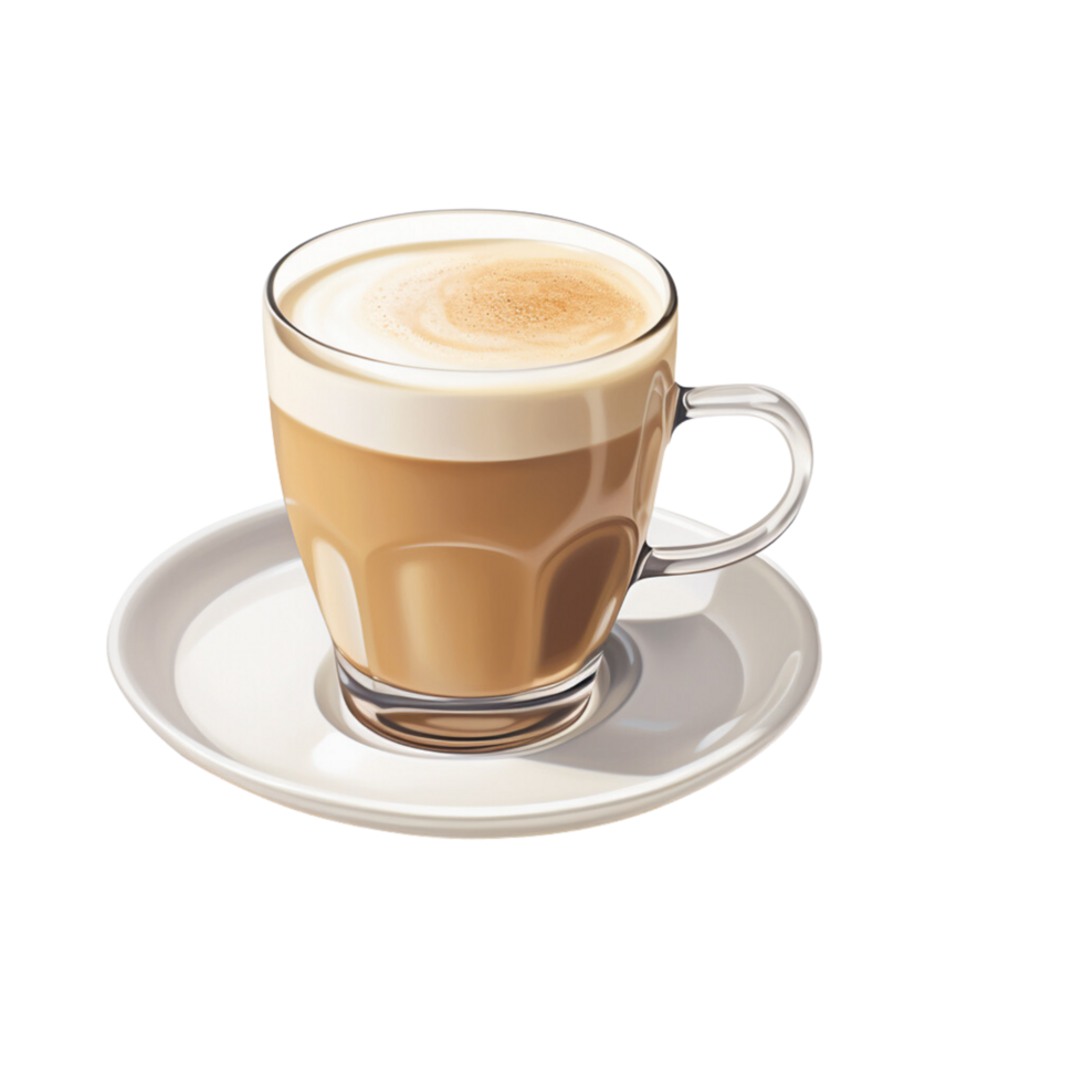AI generated Vanilla Latte , Latte with vanilla syrup on transparent background. png