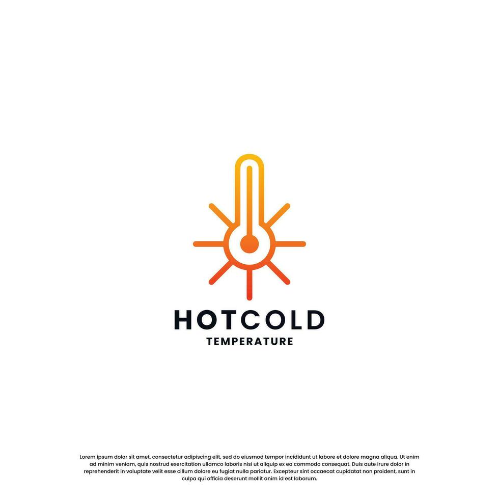 hot and cold logo design for temperature. snow and flame icon combination vector