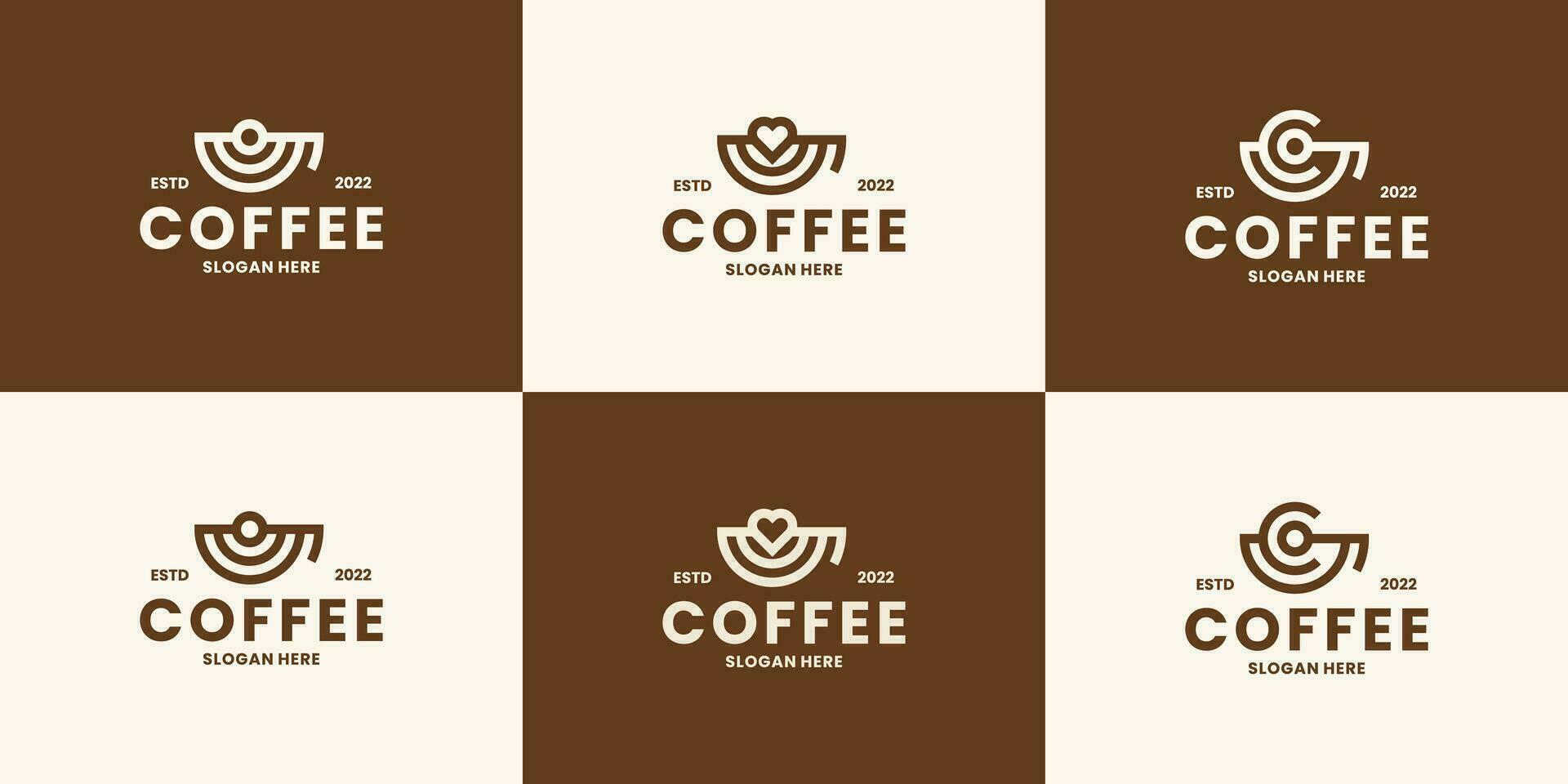café taza con amor logo diseño retro estilo vector