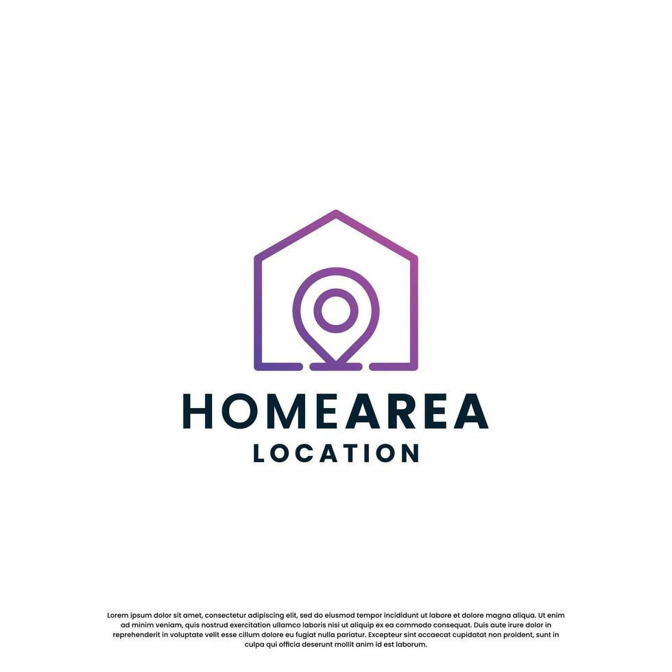 house location logo design. house with pine location combination vector