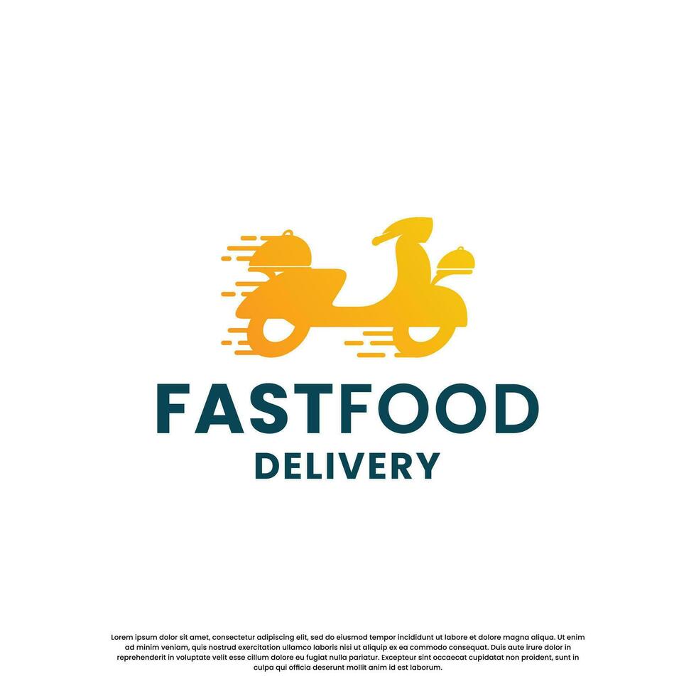 fast food logo design for delivery and restaurant business vector