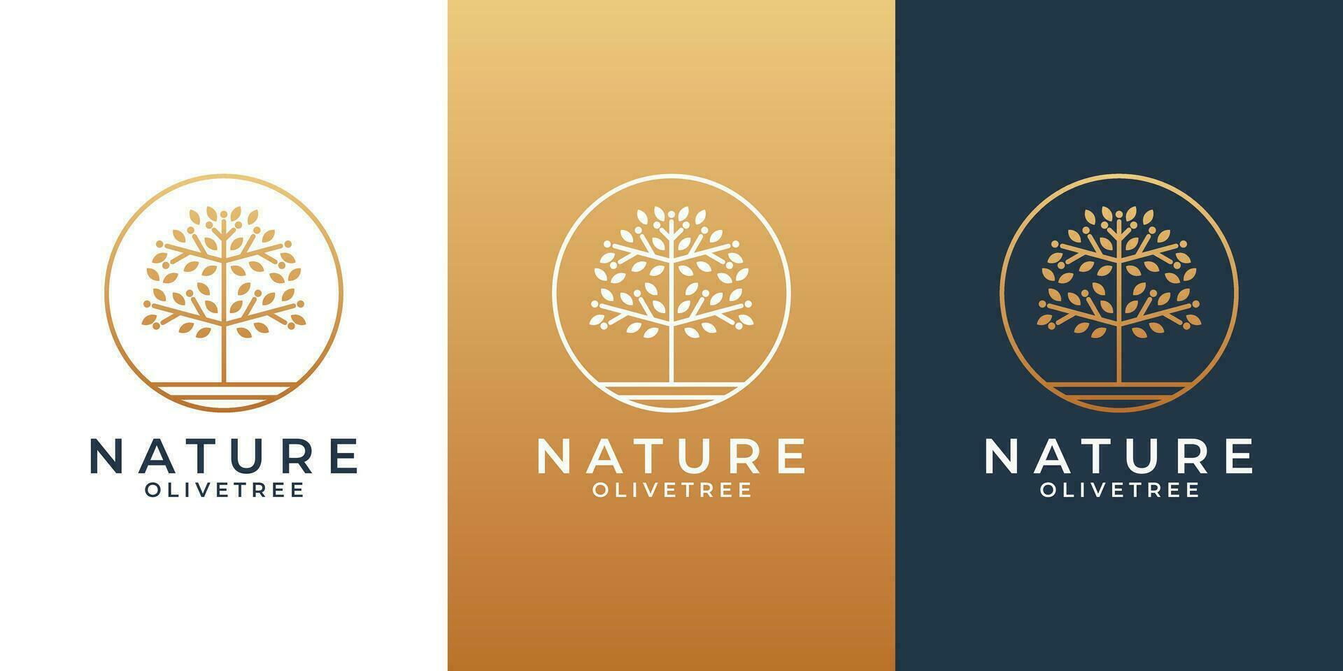 creative idea world nature olive tree logo design for your business saloon, spa, cosmetic, resort, vector