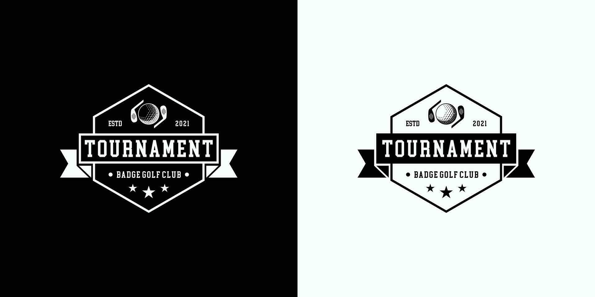 retro golf logo design badge tournament vector