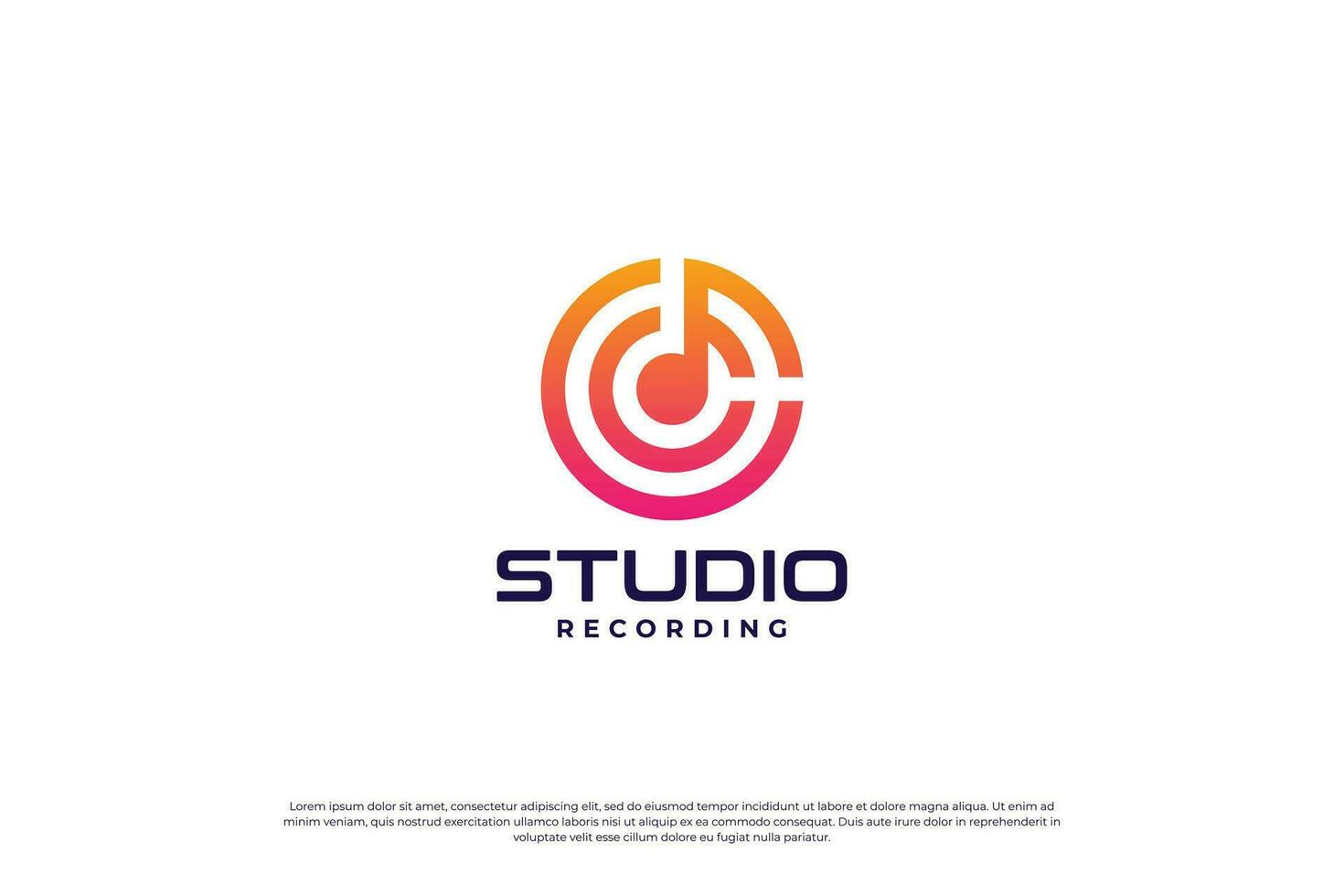 Simple music studio logo design template. vector