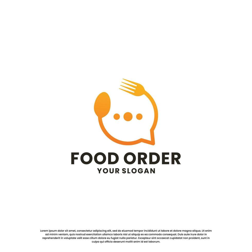 food order logo design for delivery and restaurant business vector
