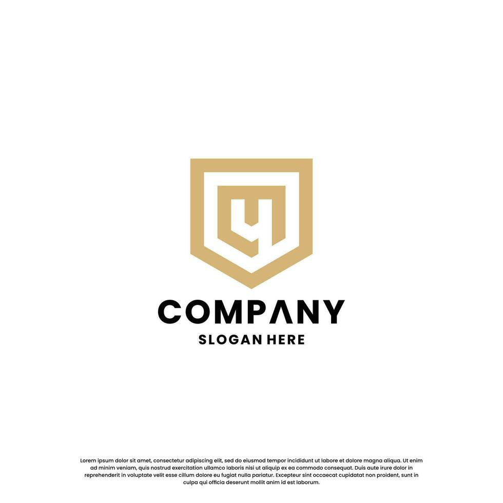 creativo letra 4 4 combinar con proteger logo diseño monograma para tu negocio identidad vector