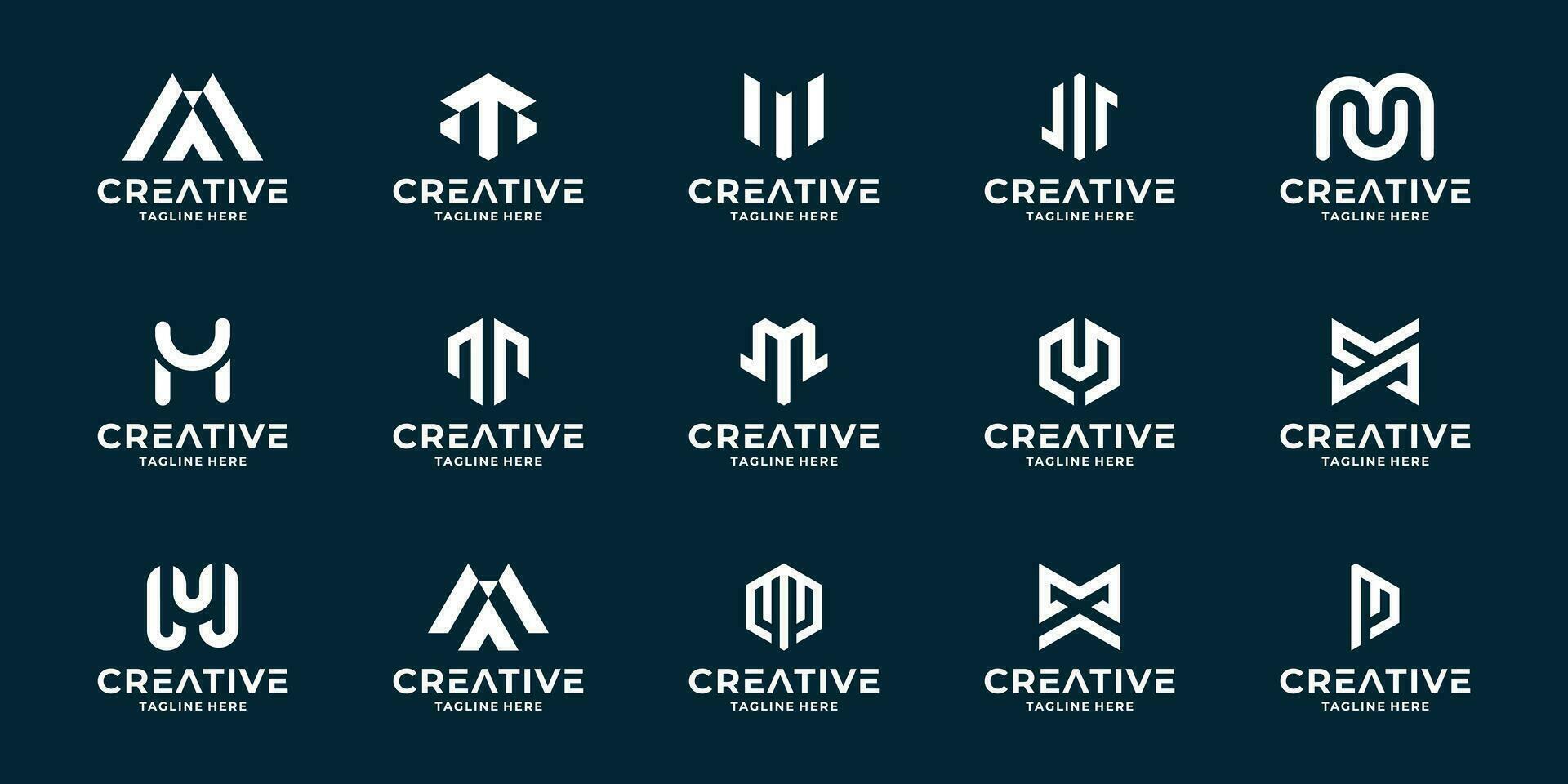 collection of initial monogram M logo design. Creative idea initial M logo. vector