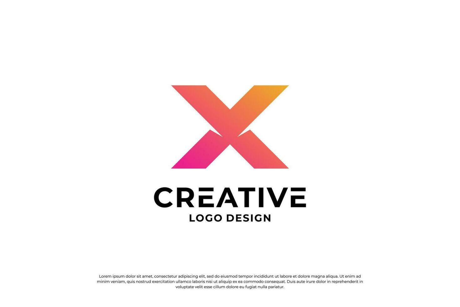 Letter x logo design template. Initial letters X. Creative X symbol. vector