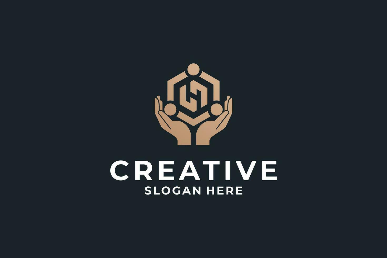 Letter H logo design combine with creative Hexagon shape. vector