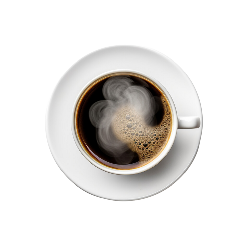 AI generated Cup of coffee ,top view ,with transparent background. png