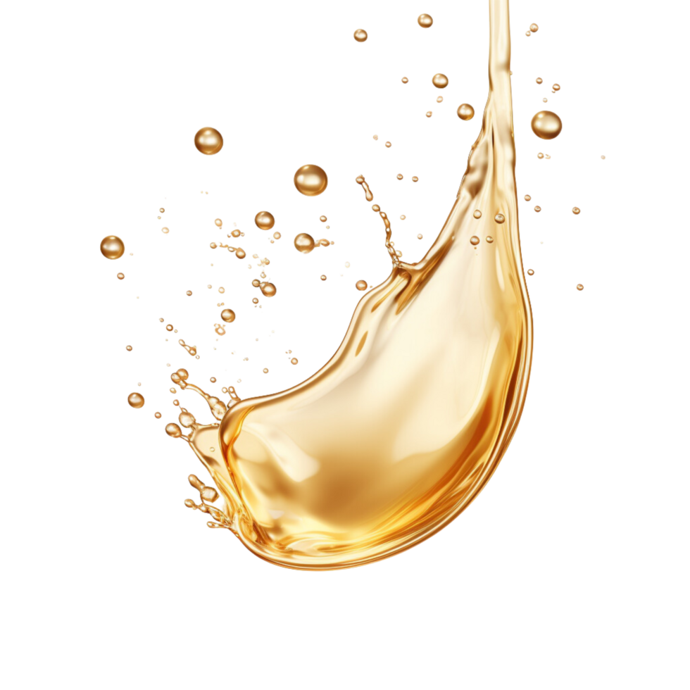 AI generated Oil drops or Serum droplet gold on a transparent background. png