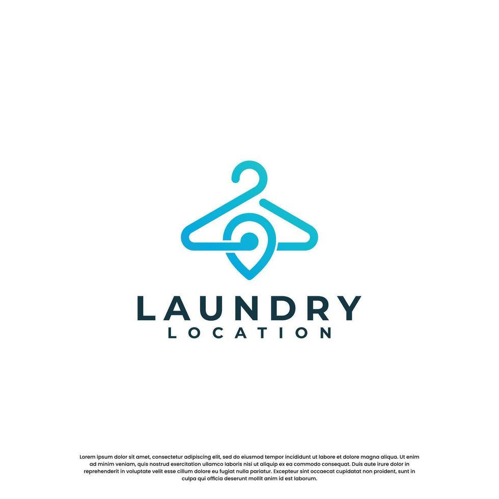 Clean Laundry logo design concept with creative combination vector
