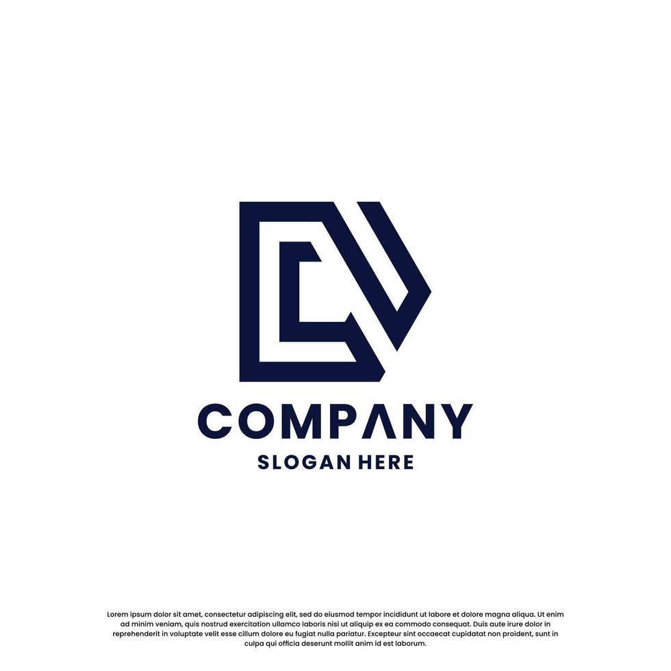 Creative letter D monogram logo design template vector