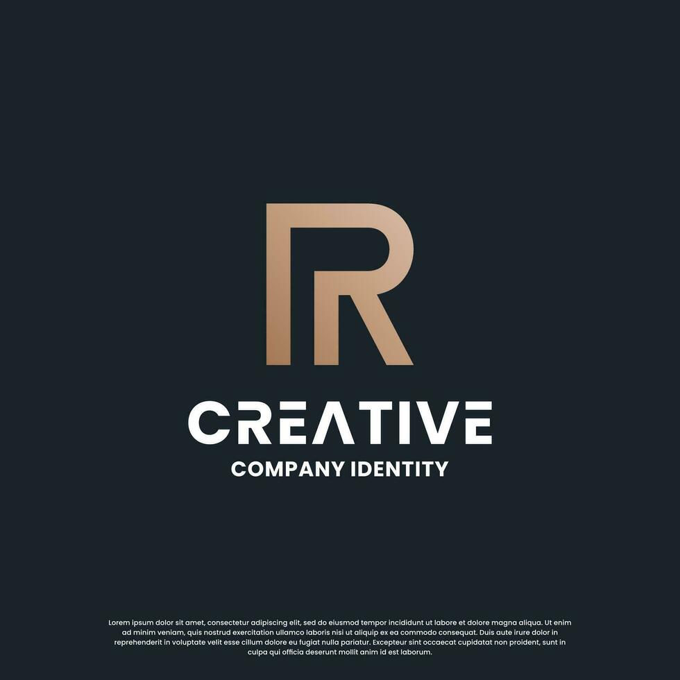 creative monogram letter R logo design inspiration vector