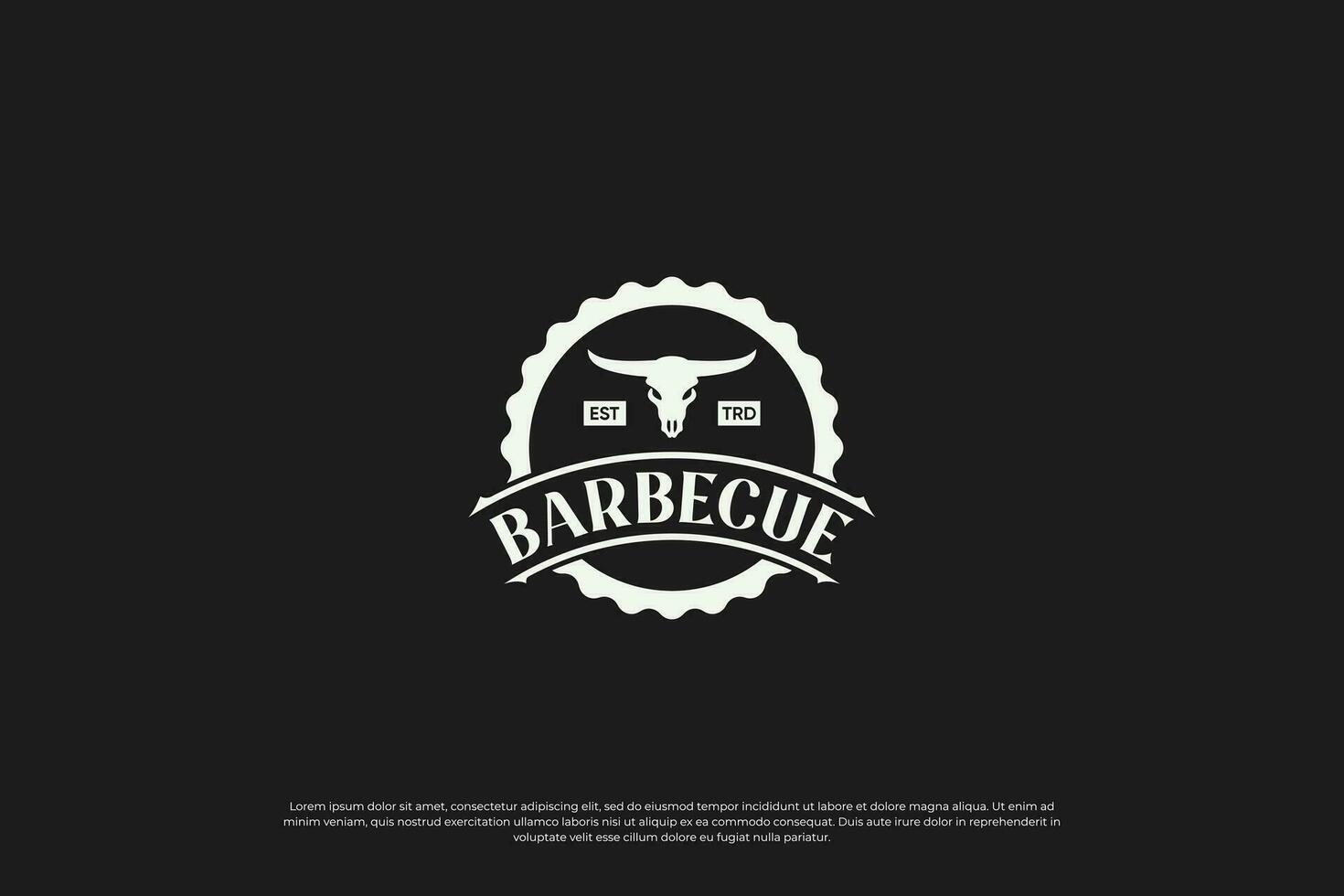 Barbecue restaurant emblem logo design. Grill and Bar badge template. vector