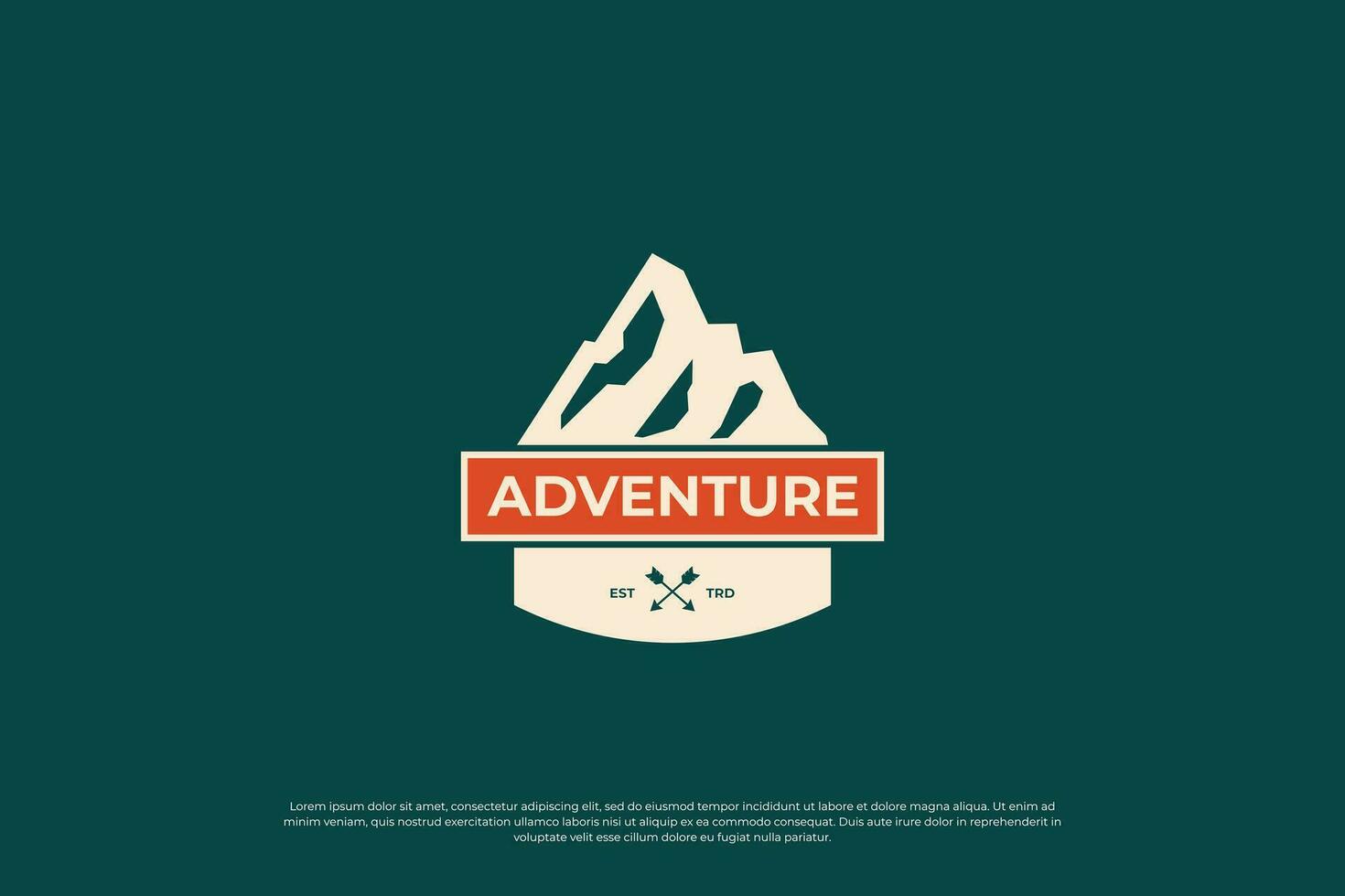 Mountain exploration logo design. Mountain travel emblem. Mountain expedition adventurer. vector