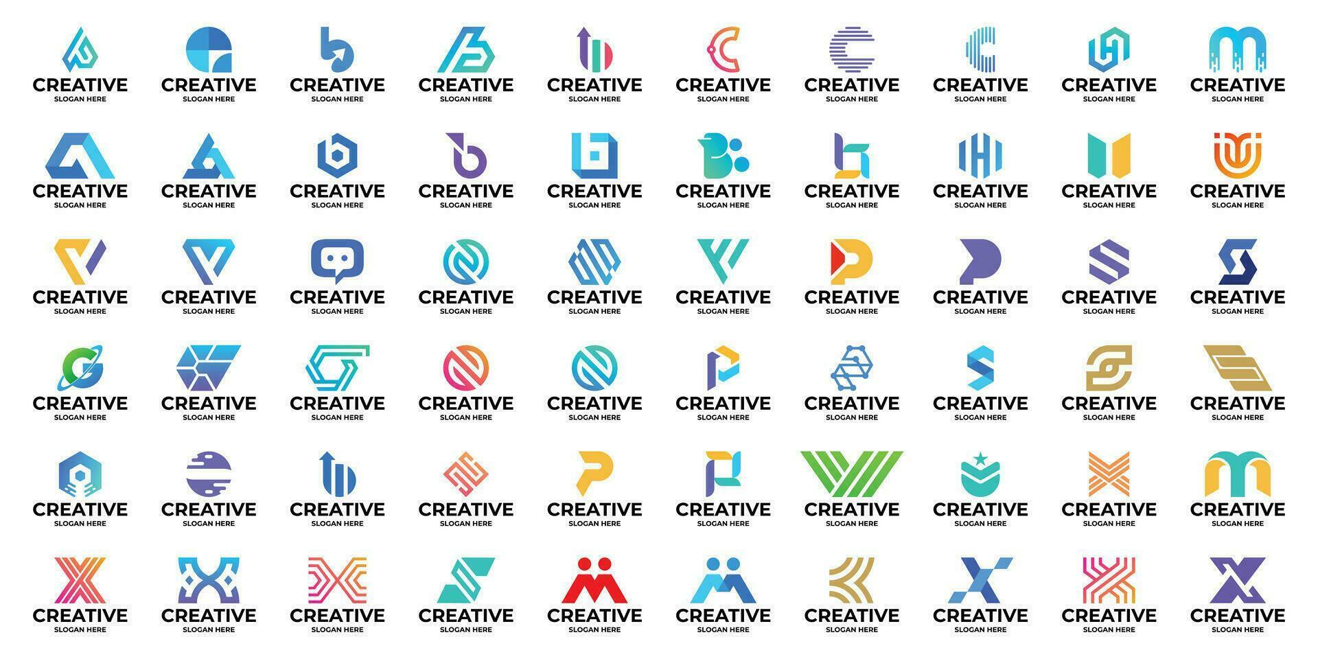 Set of abstract symbol letter A to Z logo design collection. vector