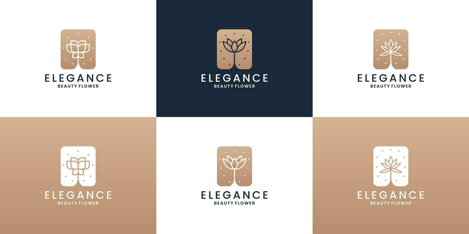 luxury logo branding collection with flower element vector