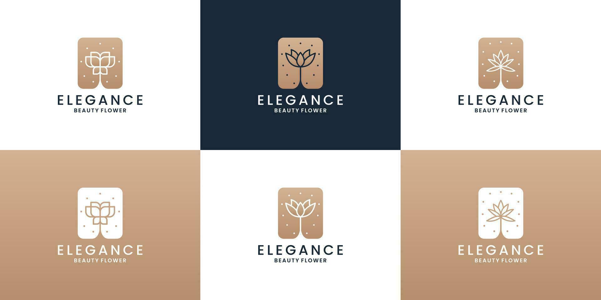 lujo logo marca colección con flor elemento vector