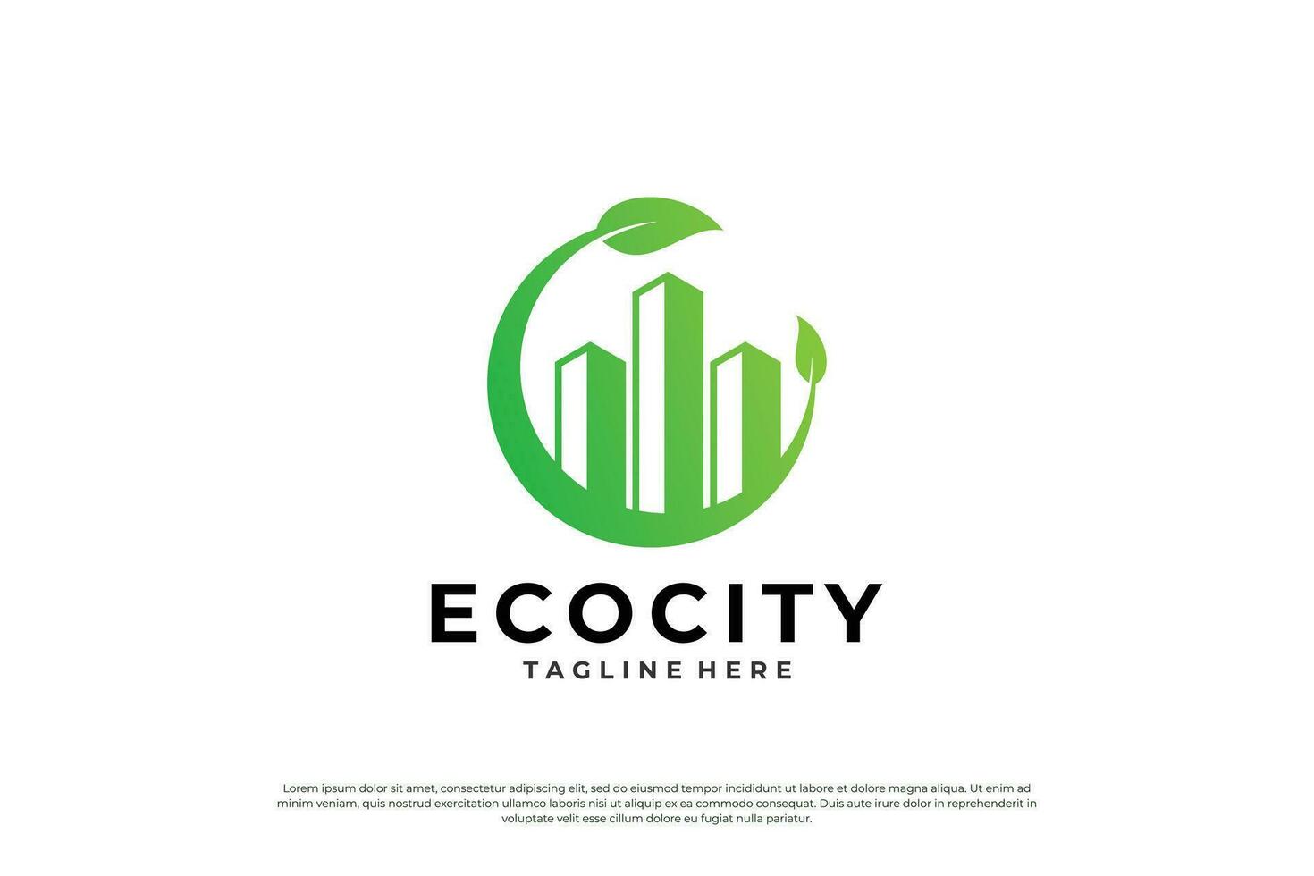 Green city logo design. Environmentally friendly building logo concept. vector