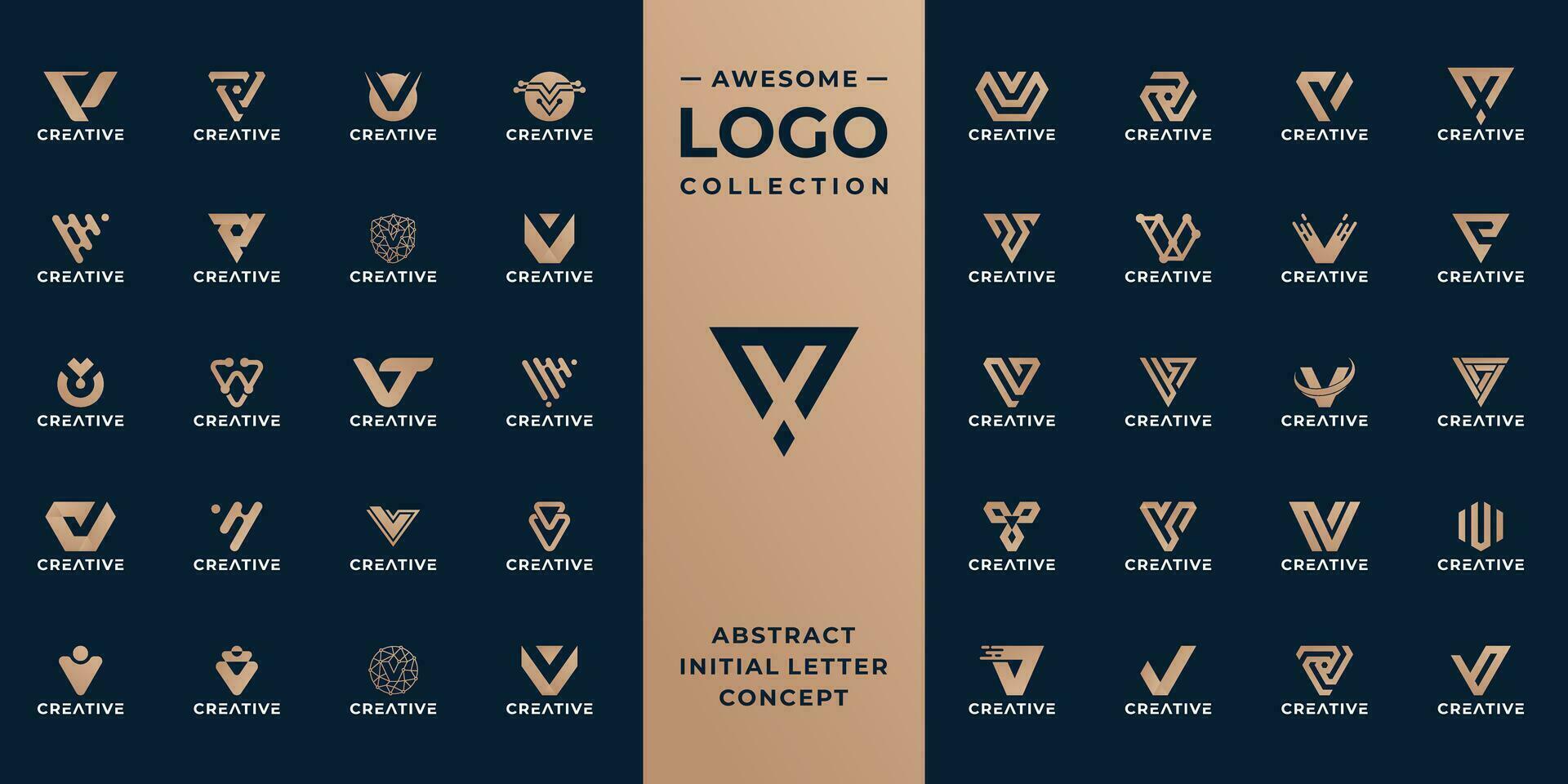 mega colección inicial letra v logo diseño idea. vector