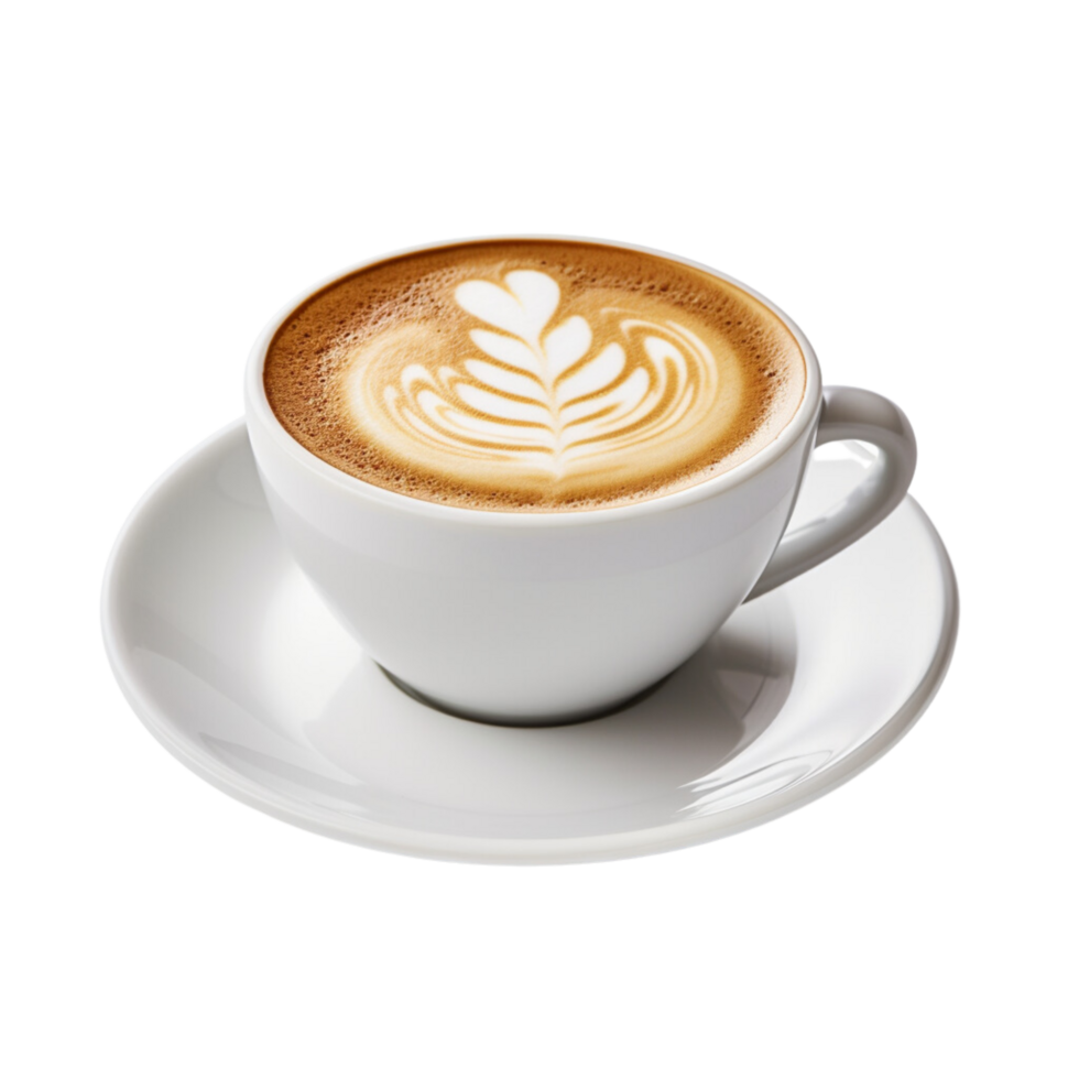 AI generated Latte coffee ,with transparent background. png