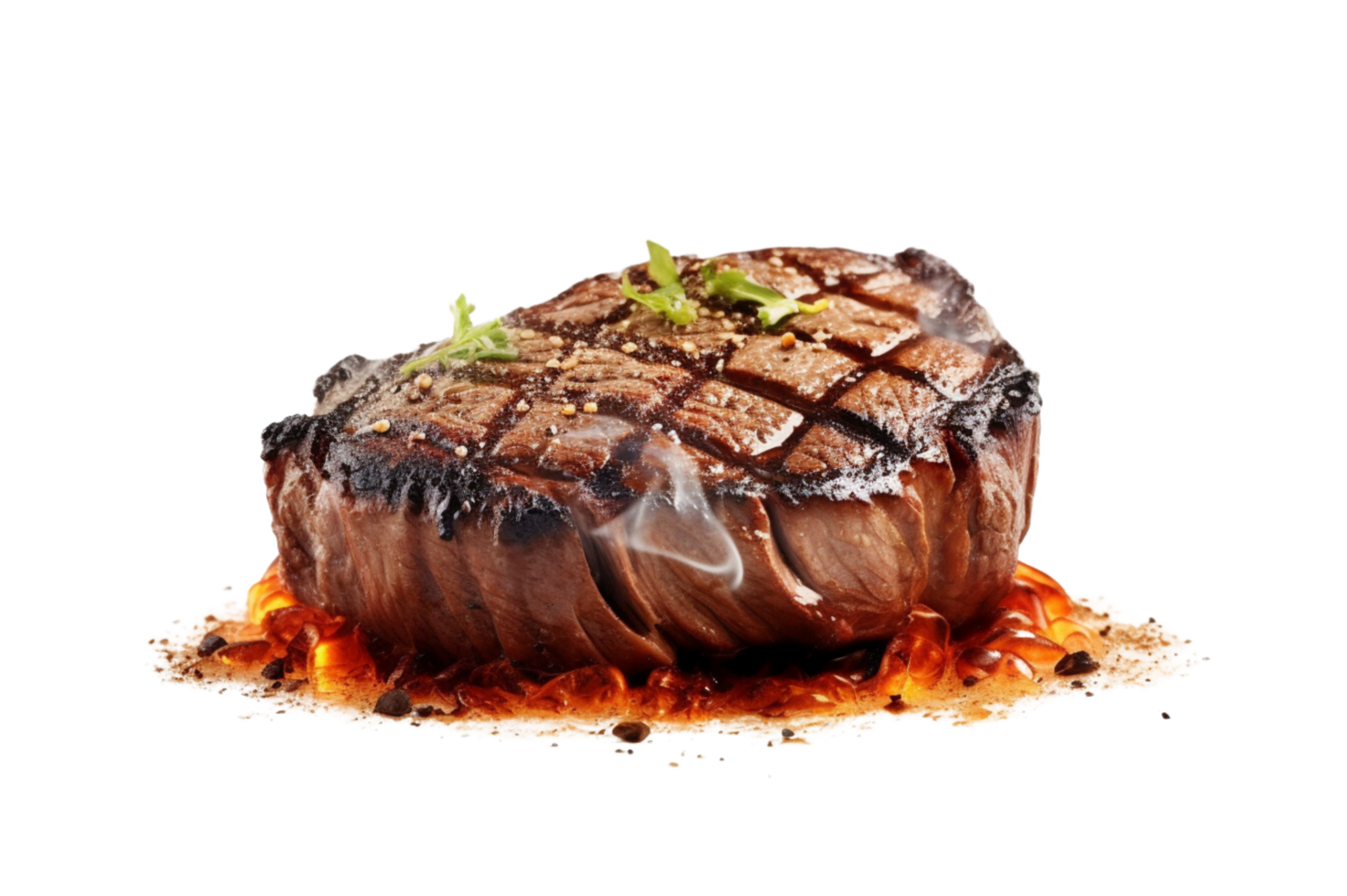 AI generated Grilled beef steak isolated on a transparent background. png