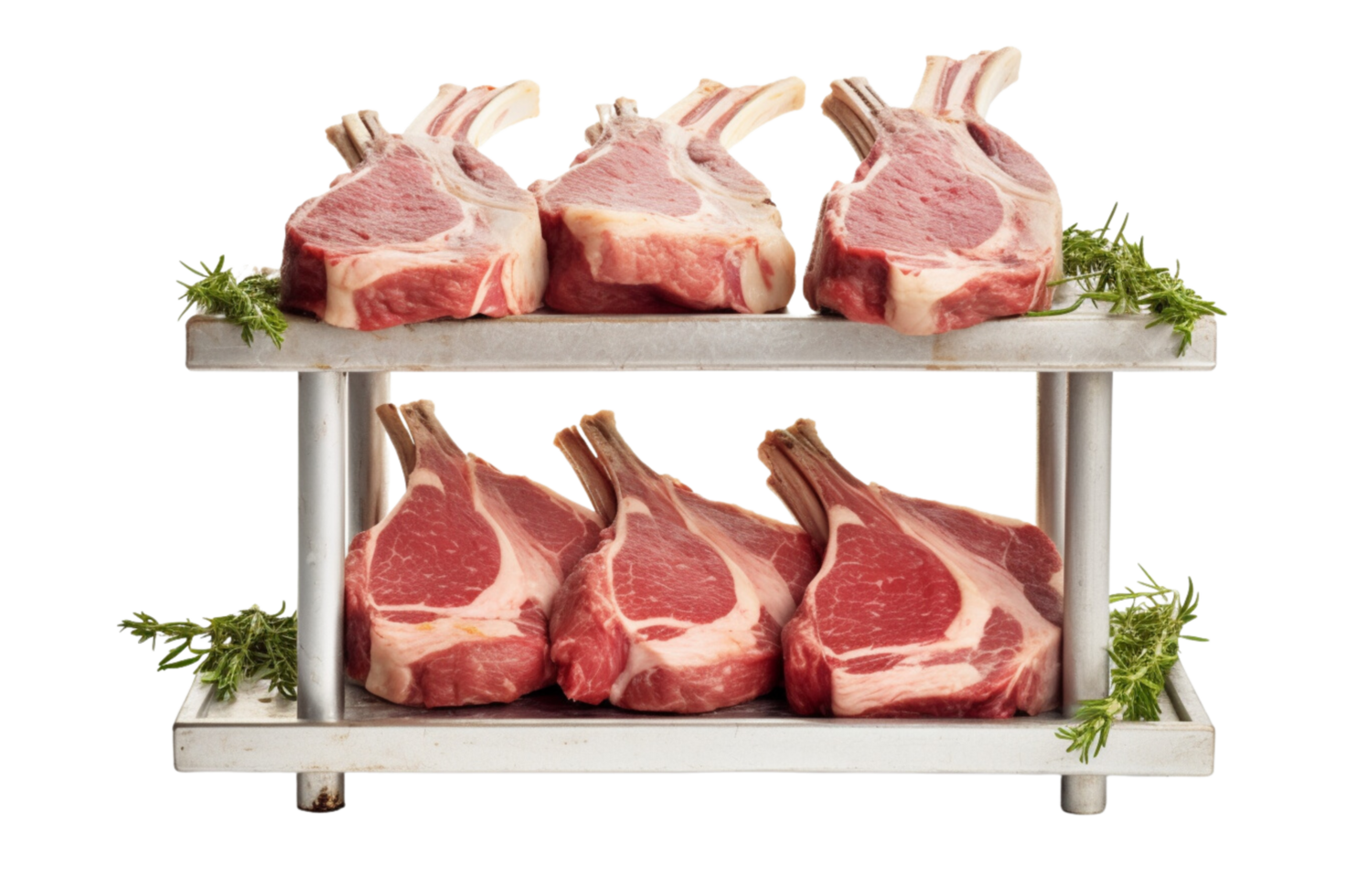 AI generated Raw racks of lamb isolated on a transparent background. png