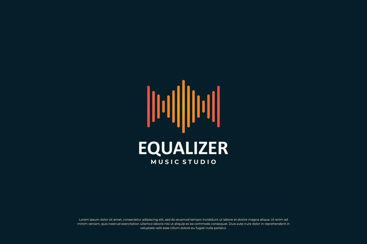 Simple music sound logo. Vector equalizer logotype icon.