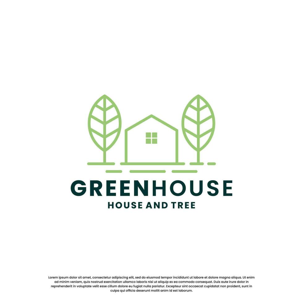 green house logo design. modern eco house logo for your business vector