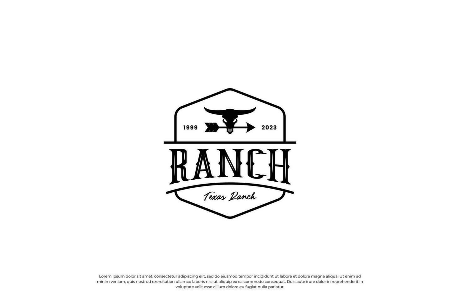 vintage longhorn buffalo, cow, bull logo design for your business ranch vector