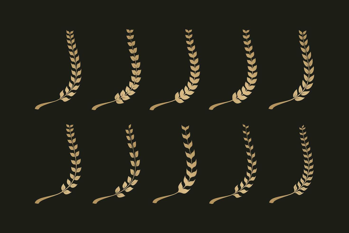 Luxury Laurel wreath icon Logo Elements Set. vector