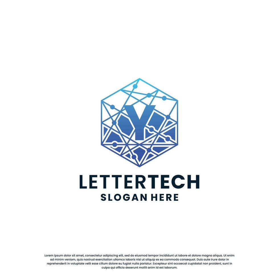 modern letter Y logo design with gradient color for technology and science business company. vector
