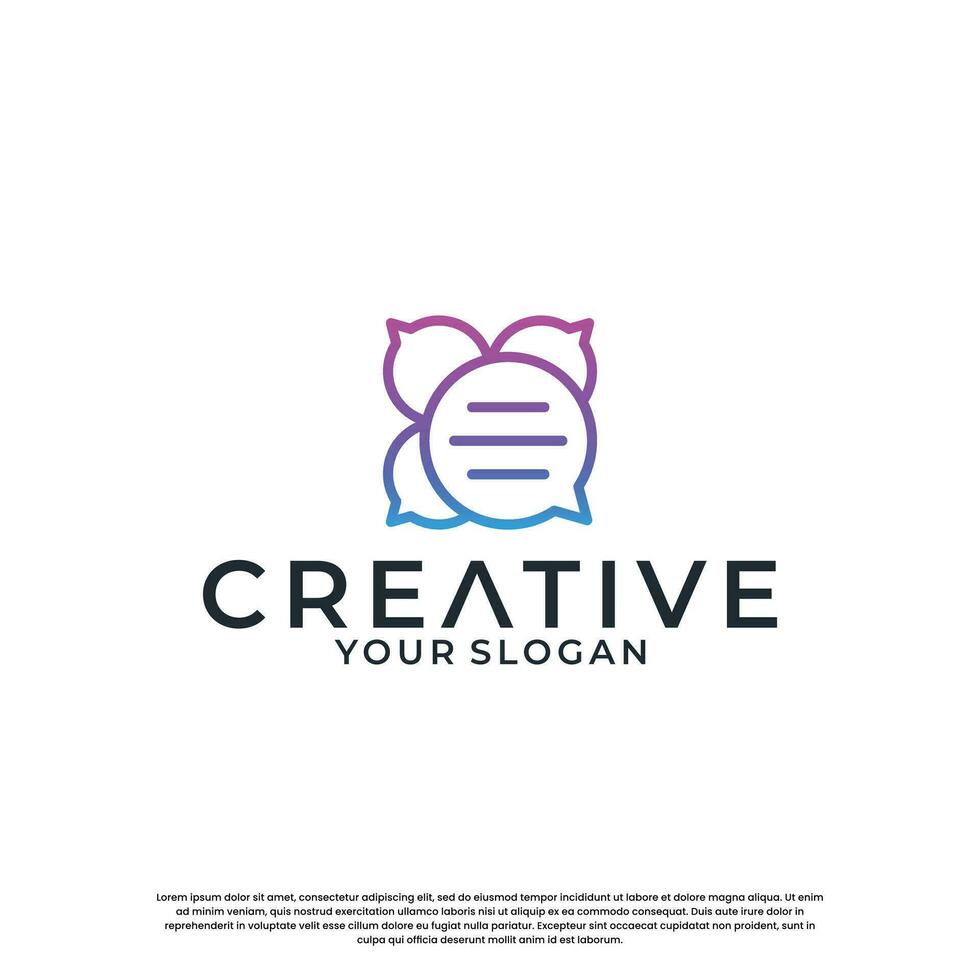 smart chat idea logo design for your company smart technology vector