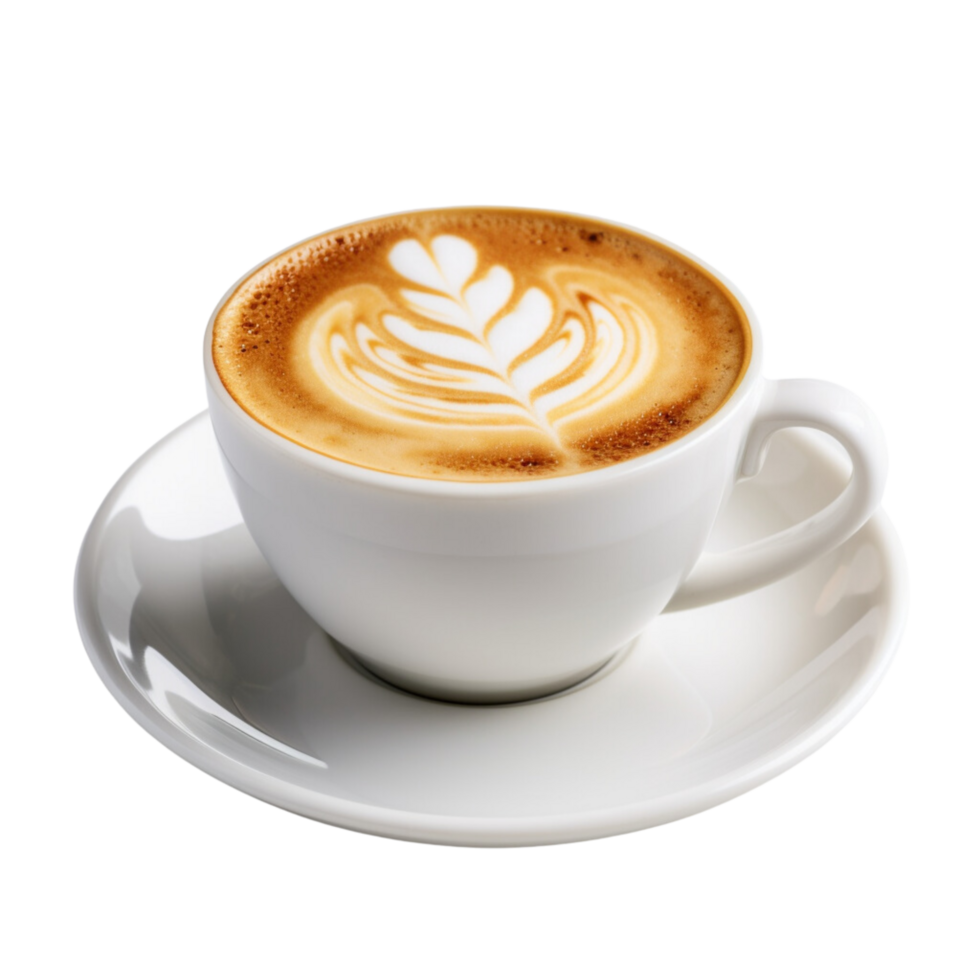 AI generated Cup of hot Flat White coffee on transparent background. png