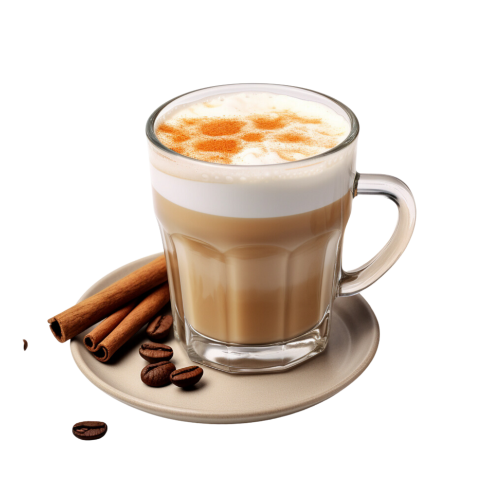 AI generated Chai latte on transparent background. png