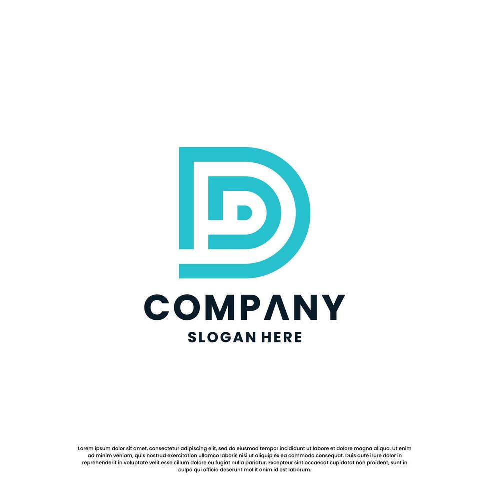 Creative letter D monogram logo design template vector