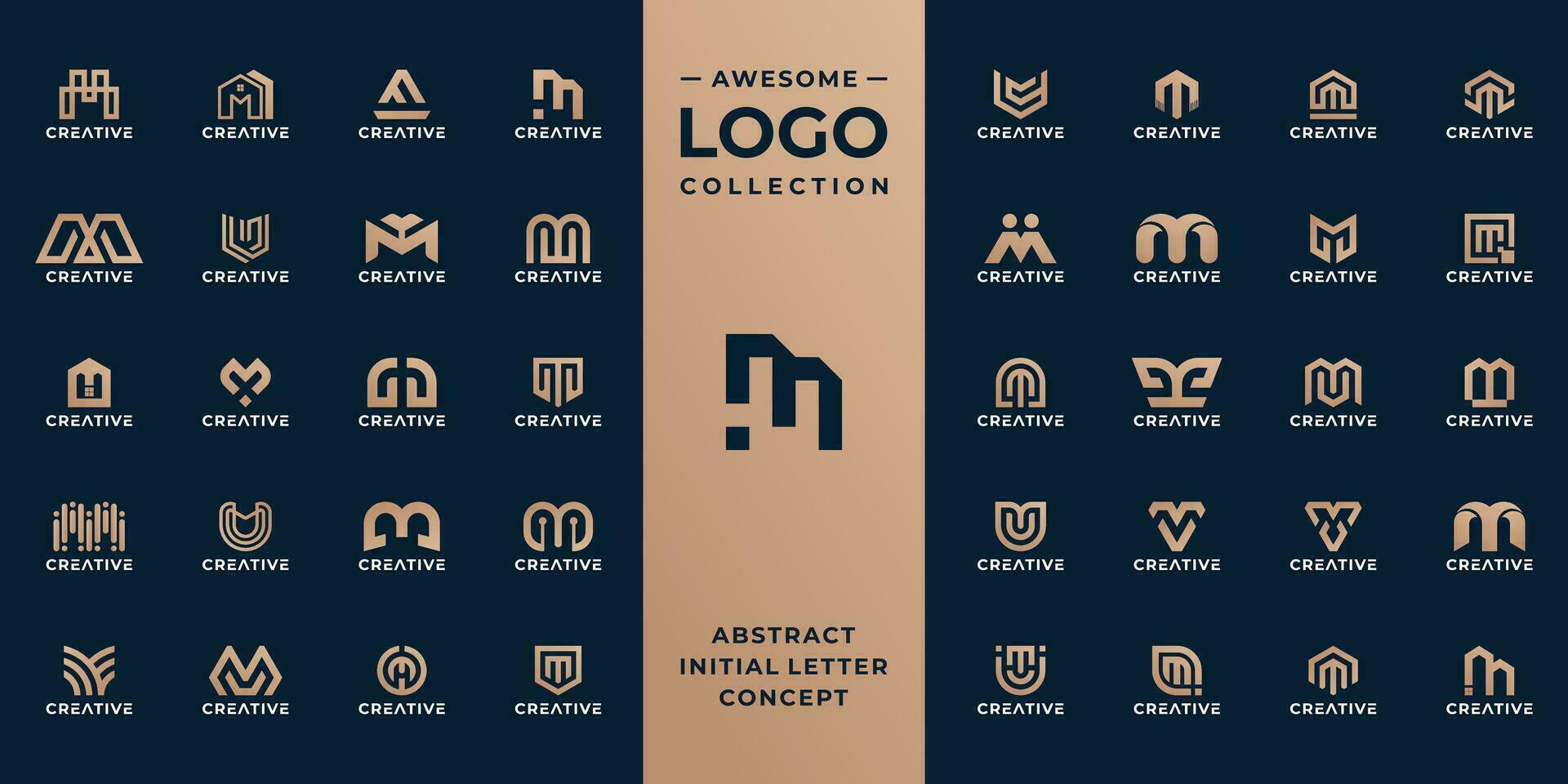 unique initial letter m logo design collection. vector