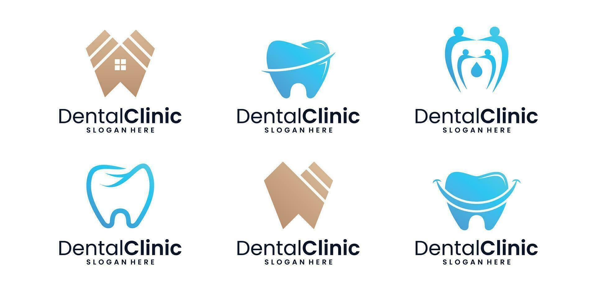colección de dental clínica logo concepto. diente logo símbolo modelo. vector