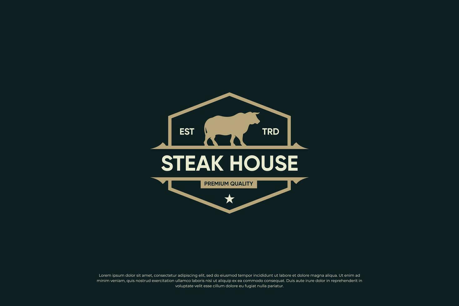 Vintage steak house logo set, barbecue grill badges, labels. Retro typography style. vector