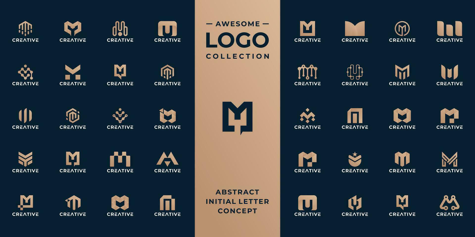 collection of initial letter m logo design template. vector