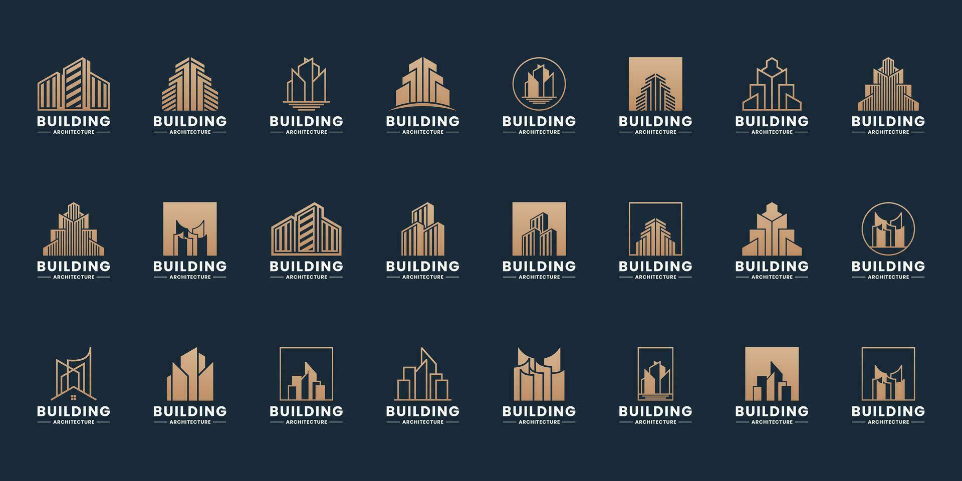 conjunto de edificio arquitectura logo vector para tu negocio