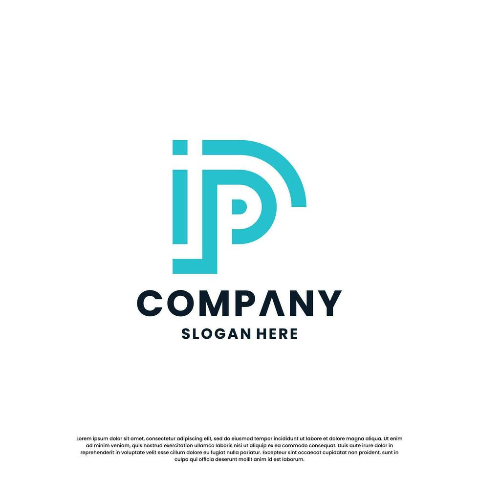creative monogram letter I P logo design for your business vector