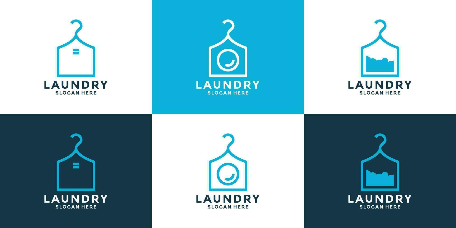 conjunto de limpiar lavandería logo diseño concepto con creativo combinación vector