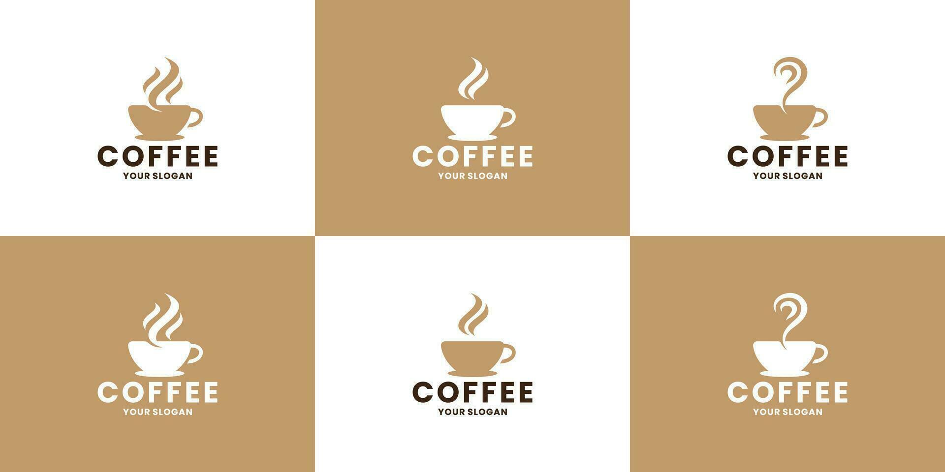 set of modern coffee shop logo template. coffee cafe shop symbol business label vector
