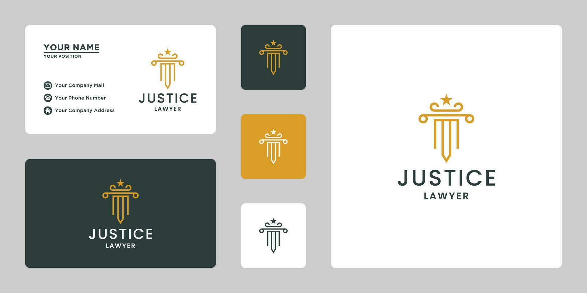 justicia, ley firma logo diseño vector