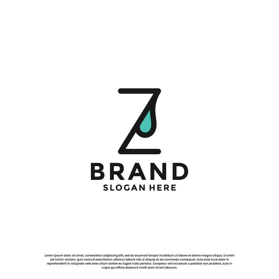 letra z con soltar combinación logo diseño inspiración vector