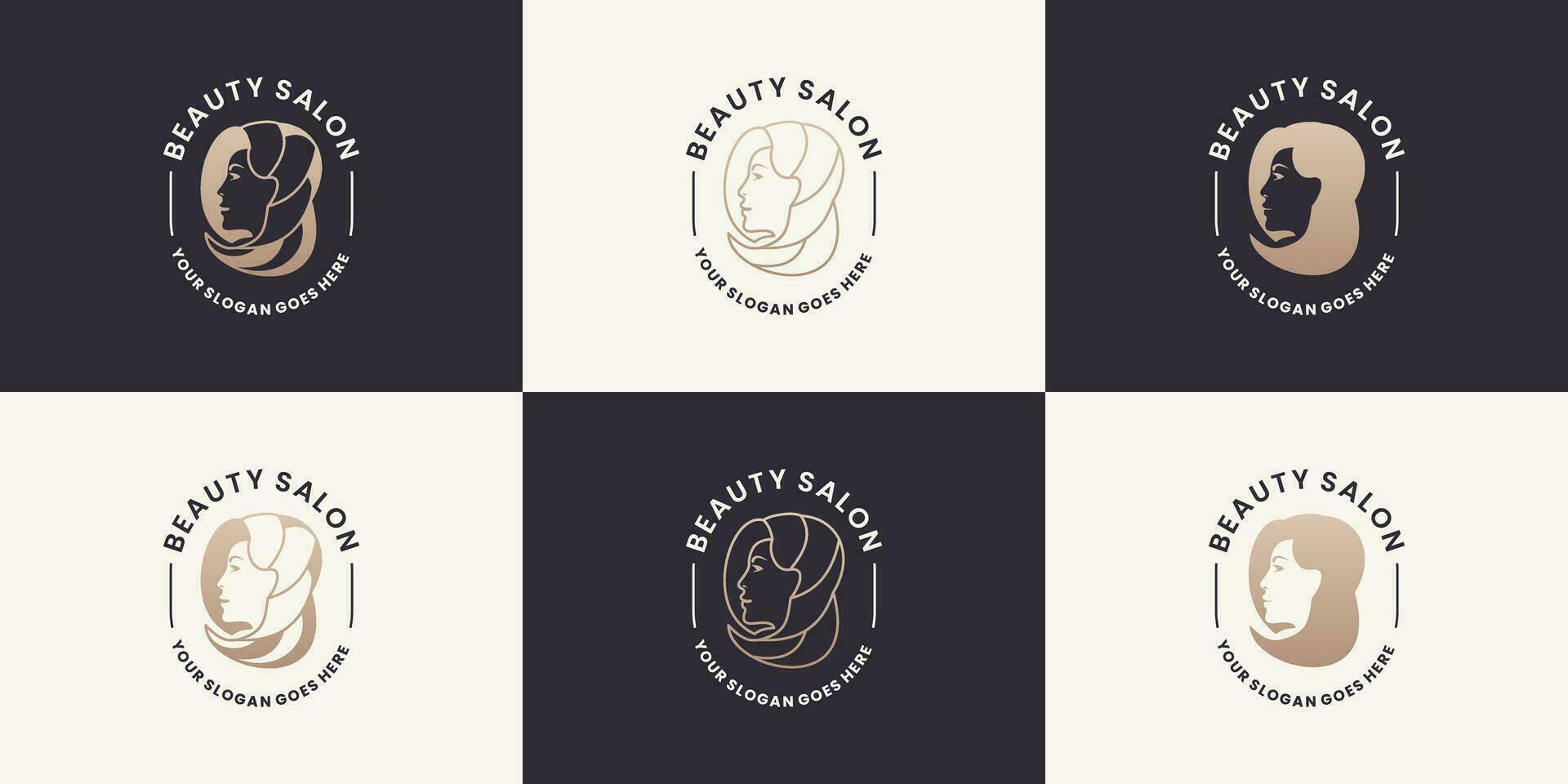 feminine women logo design collections for salon, spa, yoga, cosmetic vector